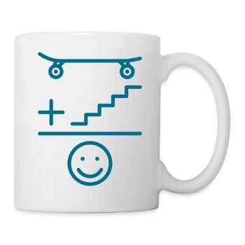 Skateboarder Skateboard And Stairs Smile - Mug - white - Right