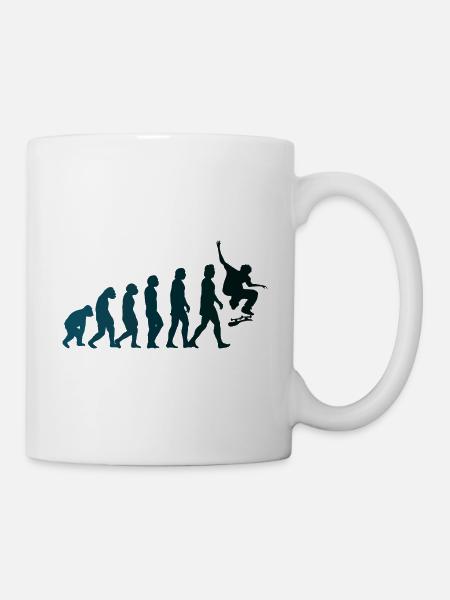 Skateboarder Skateboard Evolution - Tasse - Weiß