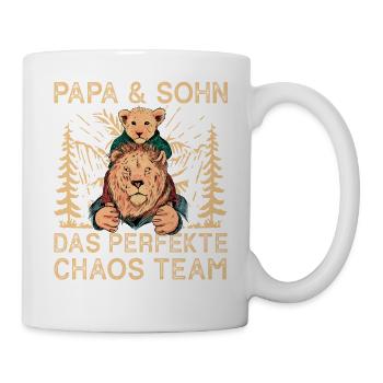 Papa und Sohn Das Perfekte Chaos Team - Tasse - Weiß - Rechts