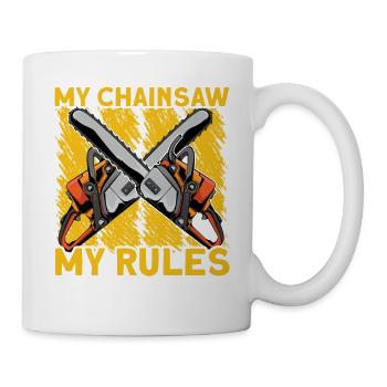 Ma tronçonneuse Mes règles - Mug blanc - blanc - Droite