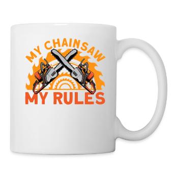 Ma tronçonneuse Mes règles - Mug blanc - blanc - Droite
