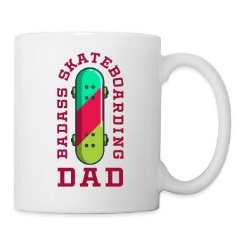 Skateboard Badass Skateboarding Dad - Mug - white - Right