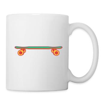 Skateboard Retro Longboard Vintage - Tasse - Weiß - Rechts