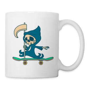 Skateboarder Funny Death On Skateboard - Mug - white - Right