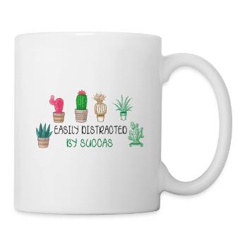 Leicht Ablenkbar Durch Sukkulenten Pflanze Hobby - Tasse - Weiß - Rechts