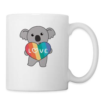 Regenbogen Herzen Pride LGBTQ süße tiere Koala - Tasse - Weiß - Rechts