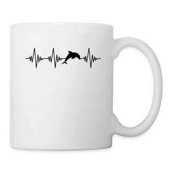 Delfin Herzschlag - Tasse - Weiß - Rechts