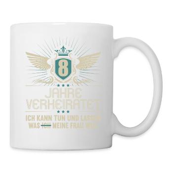 8 Jahre verheiratet kann tun 8.Hochzeitstag - Tasse - Weiß - Rechts