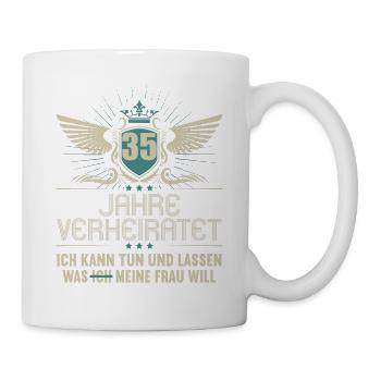 35 Jahre verheiratet kann tun 35.Hochzeitstag - Tasse - Weiß - Rechts