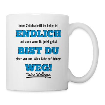 Kollege Abschied Jobwechsel Abschiedsgeschenk - Tasse - Weiß - Rechts