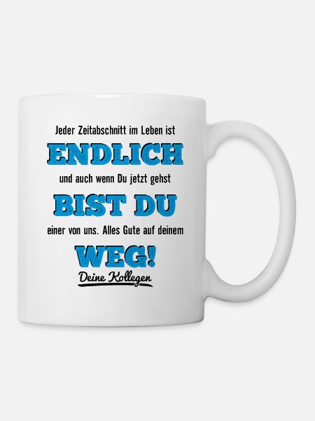 Kollege Abschied Jobwechsel Abschiedsgeschenk - Tasse - Weiß