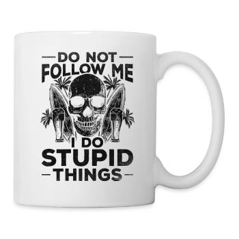 Surfing Follow Me I do stupid things surfboard - Mug - white - Right