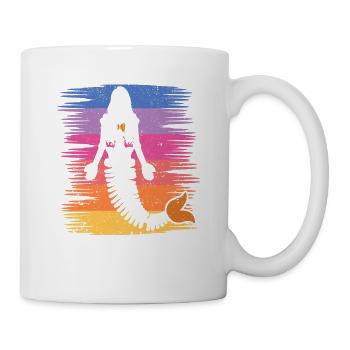 Mermaid Squelette Halloween Drôle Effrayant - Mug blanc - blanc - Droite