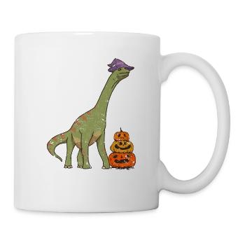 Brachiosaurus Sorcière Citrouille Halloween Dinosaure - Mug blanc - blanc - Droite