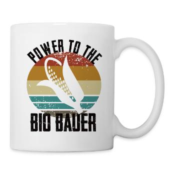 Power To The Bio Bauer - Maiskolben Landwirt - Tasse - Weiß - Rechts