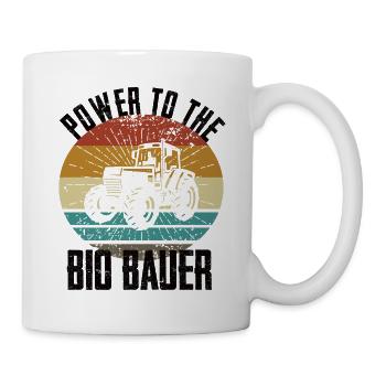 Power To The Bio Bauer - Traktor - Tasse - Weiß - Rechts