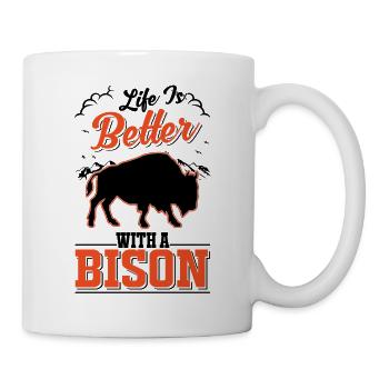 Life is better with a Bison Water Buffalo Buffalo Buffalo - Mug - white - Right