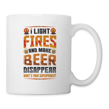 Allumez des feux et faites disparaître la bière. - Mug blanc - blanc - Droite