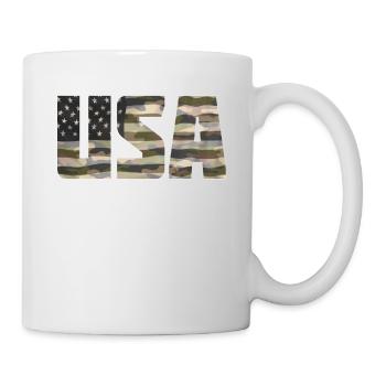 USA Patriotic For US Men Women Camouflage - Mug - white - Right
