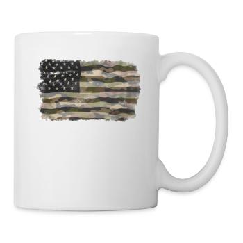 American flag in camouflage pattern - Mug - white - Right
