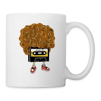 80er Jahre Kassetten Design mit Rasta Locken - Tasse - Weiß - Rechts
