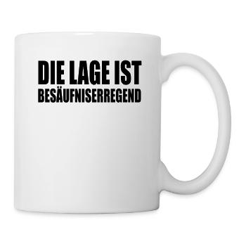 Lustiger Trink Spruch die Lage ist - Tasse - Weiß - Rechts