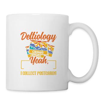 Deltiology card Colleting Deltiologist postcard - Mug - white - Right