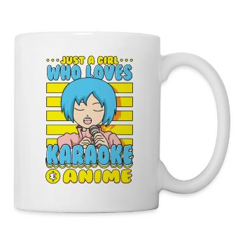 Just A Girl Karaoke Anime Sängerin Singen - Tasse - Weiß - Rechts