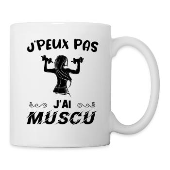J peux pas j ai muscu - Mug blanc - blanc - Droite