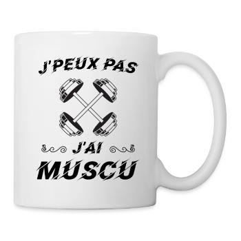 J peux pas j ai muscu - Mug blanc - blanc - Droite