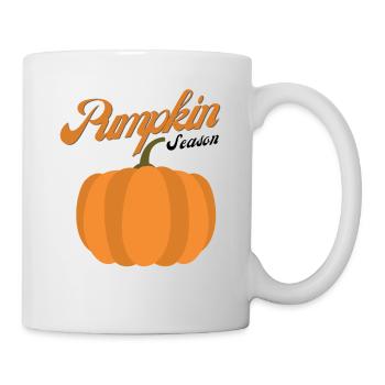 Die Jahreszeit Kürbis Herbstbaum Orange Herbstblätter - Tasse - Weiß - Rechts