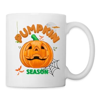 Die Jahreszeit Kürbis Herbstbaum Orange Herbstblätter - Tasse - Weiß - Rechts