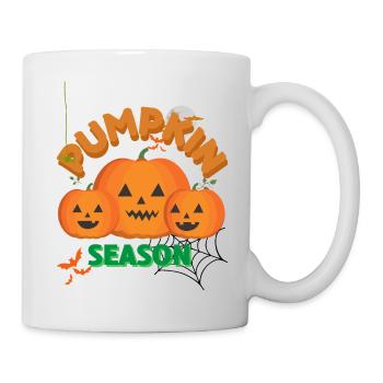 Die Jahreszeit Kürbis Herbstbaum Orange Herbstblätter - Tasse - Weiß - Rechts