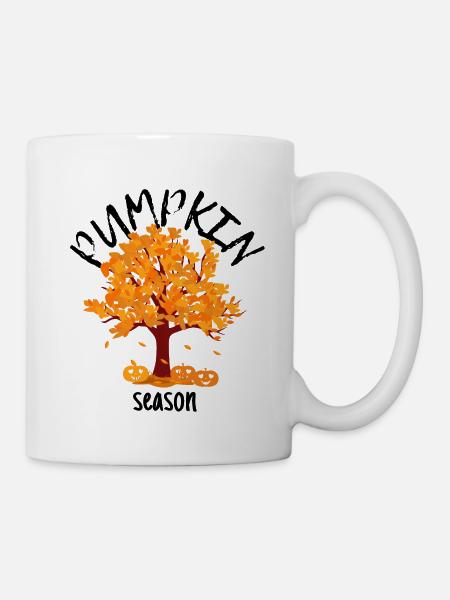 Arbre d’automne Orange Automne Feuilles La saison Citrouille - Mug blanc - blanc
