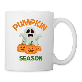 Die Jahreszeit Kürbis Herbstbaum Orange Herbstblätter - Tasse - Weiß - Rechts