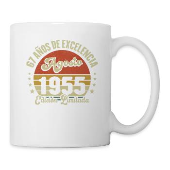 67 Ans Anniversaire Vintage Né(e) en Août 1955 - Mug blanc - blanc - Droite