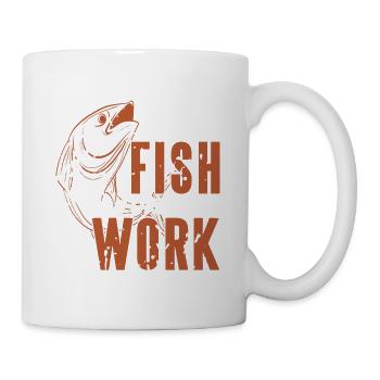 Né pour pêcher forcé de travailler drôle de thé de pêche - Mug blanc - blanc - Droite