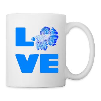 LOVE Beta Fish Awesome Fishing Designs T-Shirt - Mug blanc - blanc - Droite