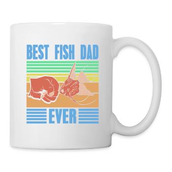Meilleur poisson papa jamais rétro T-Shirt de pêche présent - Mug blanc - blanc - Droite