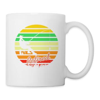 Awesome Retro Retired Fishermen T-Shirt Present - Tasse - Weiß - Rechts