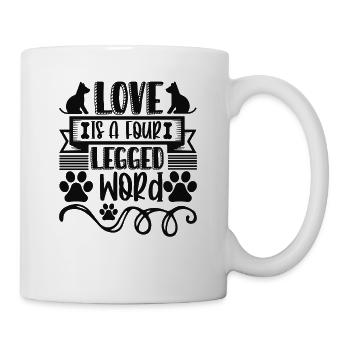 Liebe ist ein vierbeiniges Wort - Tasse - Weiß - Rechts