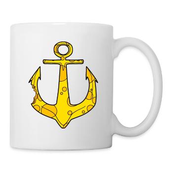 Cheese anchor funny captain - Mug - white - Right