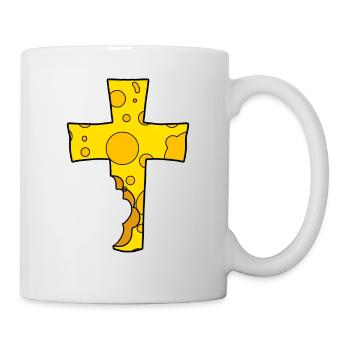 Cross symbol cheese - Mug - white - Right