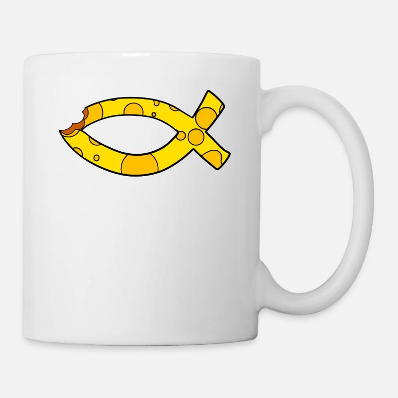 Fisch Symbol Käse - Tasse - Weiß