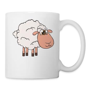 Je ne m’intéresse qu’aux moutons - Mug blanc - blanc - Droite