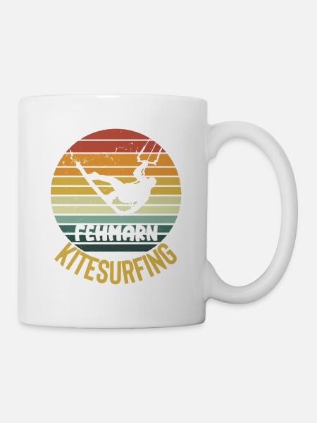 Fehmarn Kitesurfing Wassersport Design - Tasse - Weiß