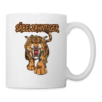Säbelzahntiger Geschenke Raubkatze Steinzeit für - Tasse - Weiß - Rechts