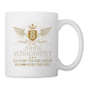8 Jahre verheiratet kann tun 8.Hochzeitstag - Tasse - Weiß - Rechts