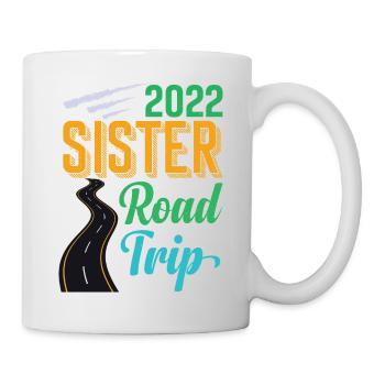 2022 Sister Road Trip Vacation Girls Retro Vintage - Tasse - Weiß - Rechts