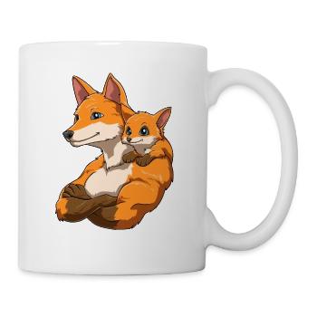Starker Fuchs mit Fuchs Kind für einen Fuchs - Tasse - Weiß - Rechts